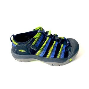 Keen Youth Newport H2 Sandals - Sz 12 - Black/Lime/Blue